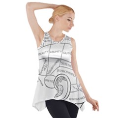 Brain Chart Diagram Face Fringe Side Drop Tank Tunic by Celenk