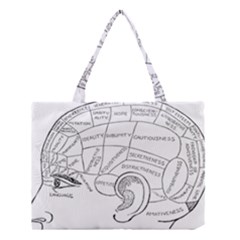 Brain Chart Diagram Face Fringe Medium Tote Bag by Celenk