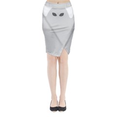 Ghost Halloween Spooky Horror Fear Midi Wrap Pencil Skirt by Celenk