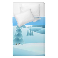 Landscape Winter Ice Cold Xmas Duvet Cover Double Side (single Size) by Celenk