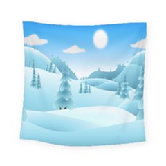 Landscape Winter Ice Cold Xmas Square Tapestry (small) by Celenk