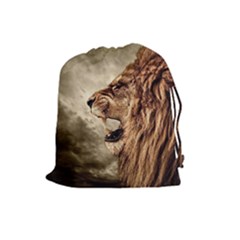 Roaring Lion Drawstring Pouches (large)  by Celenk