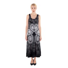 Fractal Filigree Lace Vintage Sleeveless Maxi Dress by Celenk