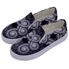 Fractal Filigree Lace Vintage Kids  Canvas Slip Ons by Celenk