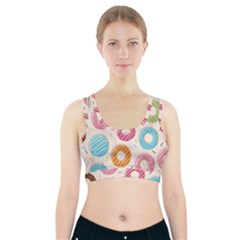 Colored Doughnuts Pattern Sports Bra With Pocket by Bigfootshirtshop