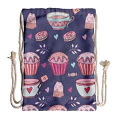 Afternoon Tea And Sweets Drawstring Bag (Large)