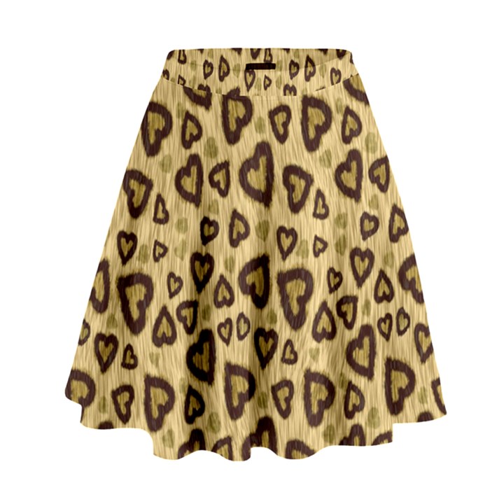 Leopard Heart 01 High Waist Skirt