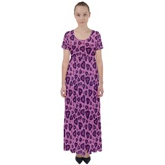 Leopard Heart 03 High Waist Short Sleeve Maxi Dress by jumpercat