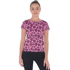 Leopard Heart 03 Short Sleeve Sports Top  by jumpercat