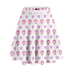 Pixel Hearts High Waist Skirt by jumpercat