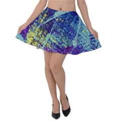 Ink Splash 01 Velvet Skater Skirt