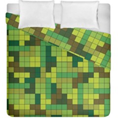 Tetris Camouflage Forest Duvet Cover Double Side (king Size) by jumpercat