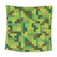 Tetris Camouflage Forest Square Tapestry (large) by jumpercat