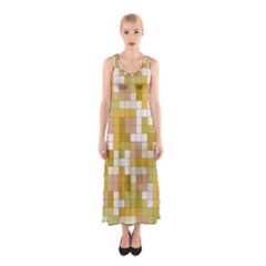 Tetris Camouflage Desert Sleeveless Maxi Dress