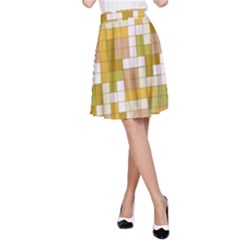 Tetris Camouflage Desert A-Line Skirt