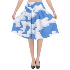 Cloud Lines Flared Midi Skirt