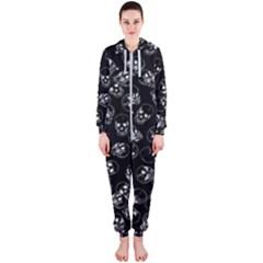 A Lot Of Skulls Black Hooded Jumpsuit (ladies)  by jumpercat