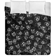 A Lot Of Skulls Black Duvet Cover Double Side (california King Size)