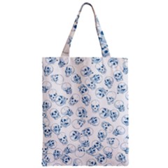 A Lot Of Skulls Blue Zipper Classic Tote Bag