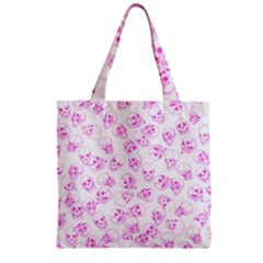 A Lot Of Skulls Pink Zipper Grocery Tote Bag by jumpercat