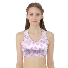 A Lot Of Skulls Pink Sports Bra With Border
