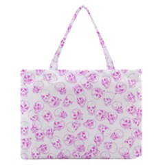 A Lot Of Skulls Pink Zipper Medium Tote Bag by jumpercat