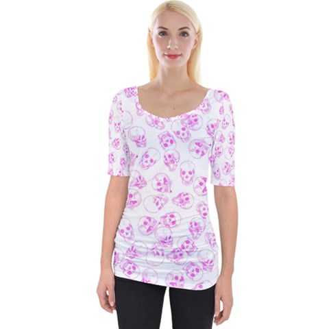 A Lot Of Skulls Pink Wide Neckline Tee by jumpercat