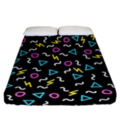 Retro Wave 3 Fitted Sheet (queen Size) by jumpercat