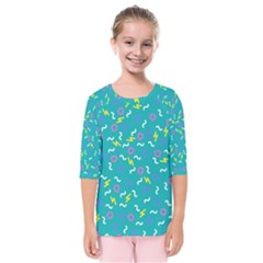 Retro Wave 4 Kids  Quarter Sleeve Raglan Tee