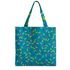 Retro Wave 4 Zipper Grocery Tote Bag