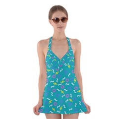 Retro Wave 4 Halter Dress Swimsuit 