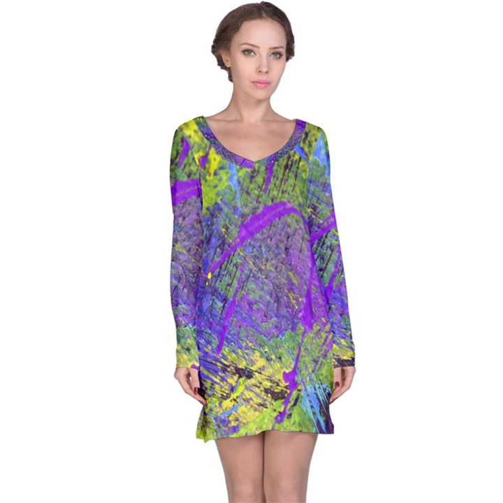 Ink Splash 02 Long Sleeve Nightdress