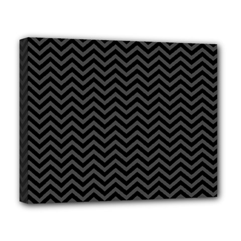 Dark Chevron Deluxe Canvas 20  x 16  