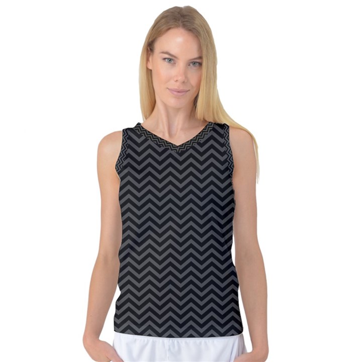 Dark Chevron Women s Basketball Tank Top