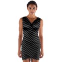 Dark Chevron Wrap Front Bodycon Dress View1