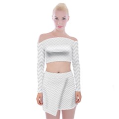 Light Chevron Off Shoulder Top With Mini Skirt Set by jumpercat