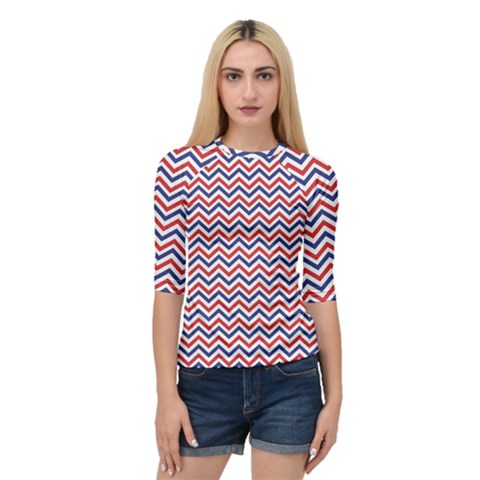 Navy Chevron Quarter Sleeve Raglan Tee by jumpercat