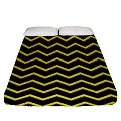 Yellow Chevron Fitted Sheet (king Size) by jumpercat
