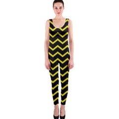 Yellow Chevron Onepiece Catsuit by jumpercat