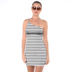 Basic Horizontal Stripes One Soulder Bodycon Dress by jumpercat