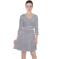 Basic Horizontal Stripes Ruffle Dress