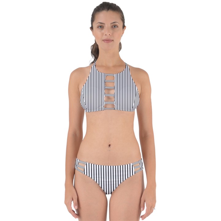 Basic Vertical Stripes Perfectly Cut Out Bikini Set