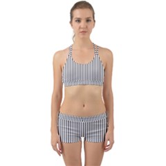 Basic Vertical Stripes Back Web Sports Bra Set