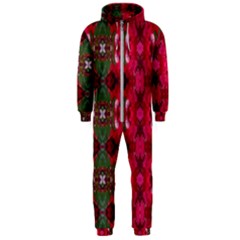 Christmas Colors Wrapping Paper Design Hooded Jumpsuit (men) 