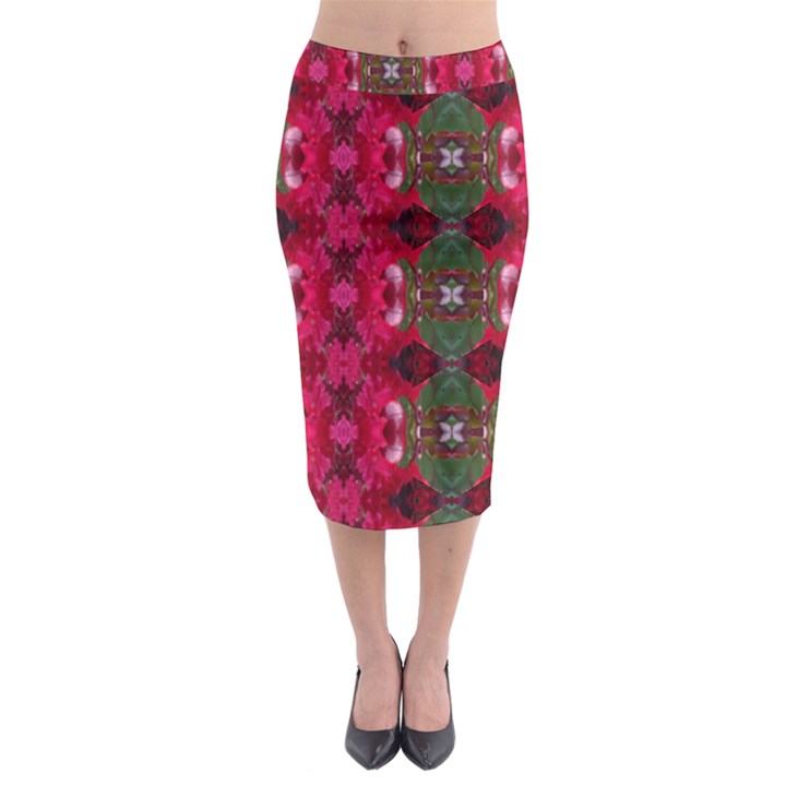 Christmas Colors Wrapping Paper Design Midi Pencil Skirt