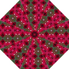 Christmas Colors Wrapping Paper Design Hook Handle Umbrellas (large) by Fractalsandkaleidoscopes