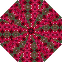 Christmas Colors Wrapping Paper Design Hook Handle Umbrellas (small) by Fractalsandkaleidoscopes