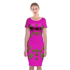 Sweet Hearts In  Decorative Metal Tinsel Classic Short Sleeve Midi Dress by pepitasart