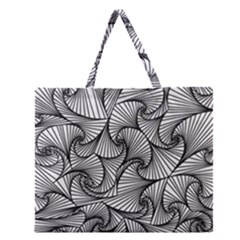 Fractal Sketch Light Zipper Large Tote Bag by jumpercat