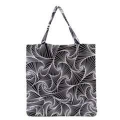 Fractal Sketch Dark Grocery Tote Bag by jumpercat